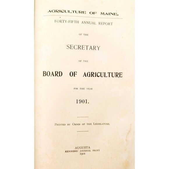 1901 Maine Board Of Agriculture Report Victorian HC Illustrated 1st Ed SHBS1 - Picture 3 of 6